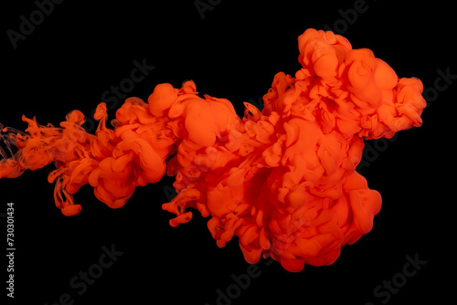 Red Acrylic Ink Paint In Water