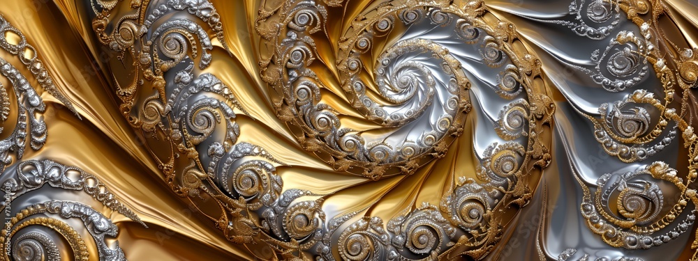 spiral design in gold and silver colors spiral design in gold and silver colors