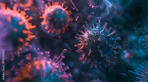 a close up of a virus