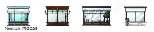 Cartoon Shop window. Vector illustration