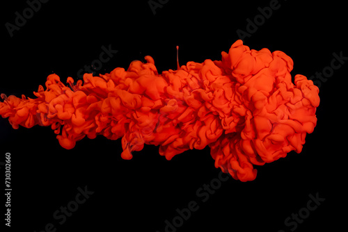Red Acrylic Ink Paint In Water