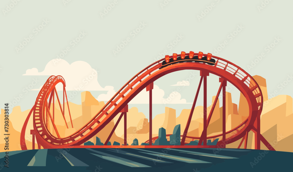 roller coaster vector flat minimalistic isolated vector style illustration