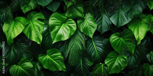Tropical green leaves background © Creative Canvas
