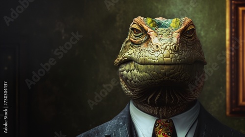 a lizard in a suit and tie