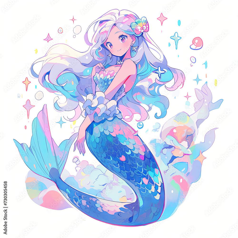 the mermaid princess on the sea, AI Generative
