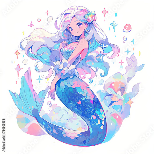 the mermaid princess on the sea  AI Generative 