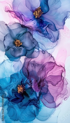 amazing floral art background . Natural luxury abstract fluid art painting in alcohol ink technique © PinkiePie