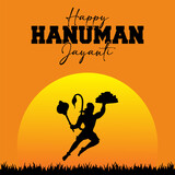 Happy Hanuman Jayanti social media poster vector illustration.