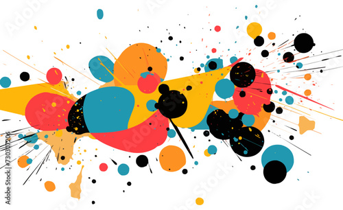 abstract contemporary splatter design artwork, rounded shapes doodle shapes vector illustratio