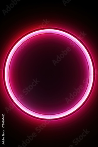 Burgundy round neon shining circle isolated on a white background