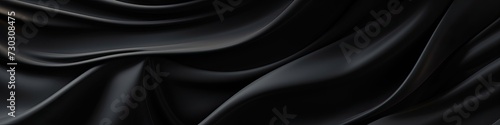 Abstract background luxury black cloth or liquid wave or wavy fold of grunge silk texture satin velvet as banner