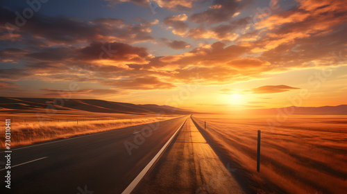 sunset on the road,, Infinite Horizons Sunset Road tretching Beyond 