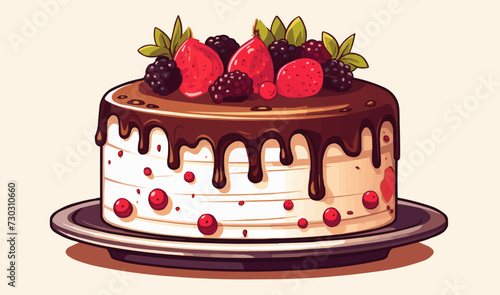 Cake isolated vector style on isolated background illustration