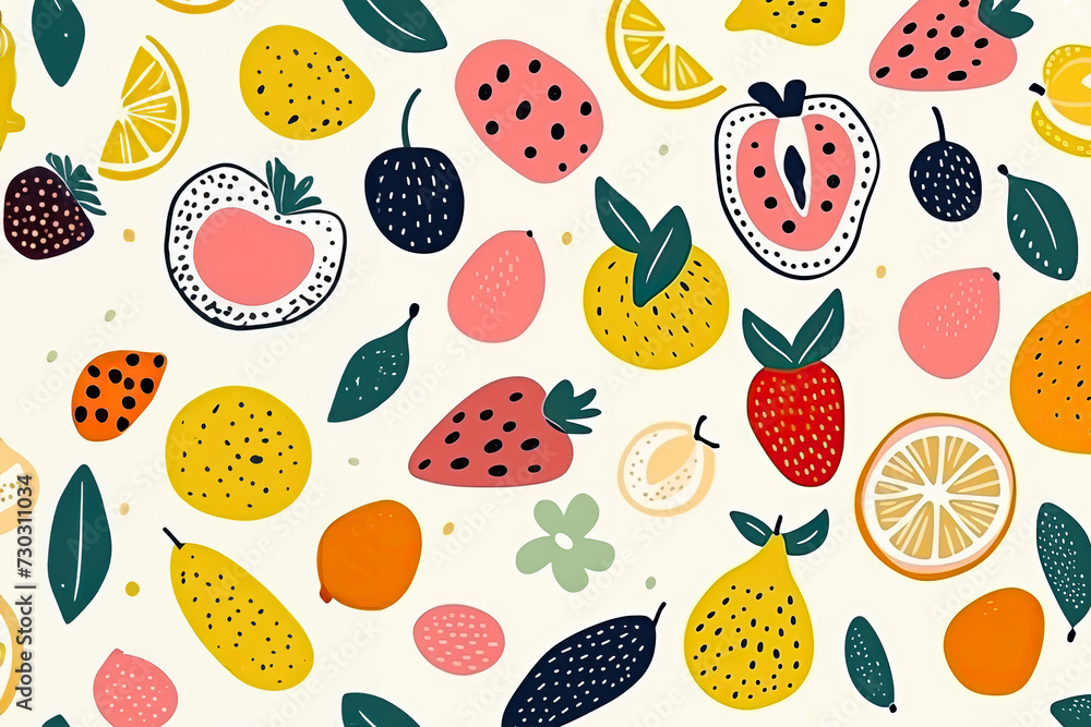 Colorful background with fruits. Summer pattern Colorful background with fruits. Summer pattern