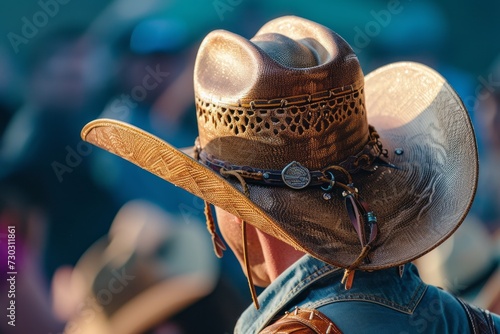 Country Vibes: Live Concert at a Western Music Festival, Complete with Cowboy Hats, Boots, and the Rustic Charm of a Ranch Stable generative ai