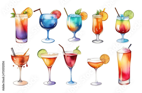 set of cocktails