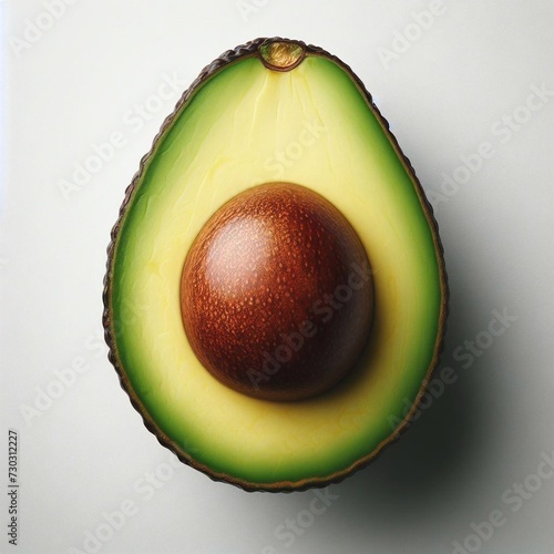 avocado on white background