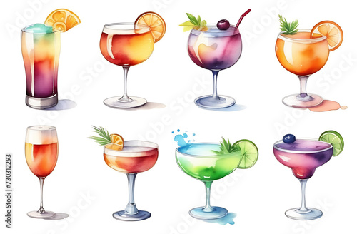 set of cocktails