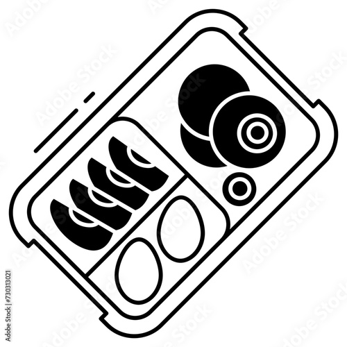 pancake glyph and line vector illustration