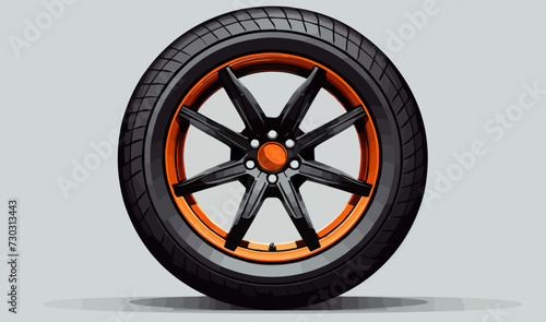 car wheel isolated vector style illustration
