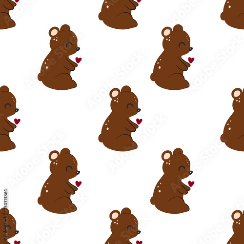 Seamless pattern with brown teddy bears © Мария Гуцол