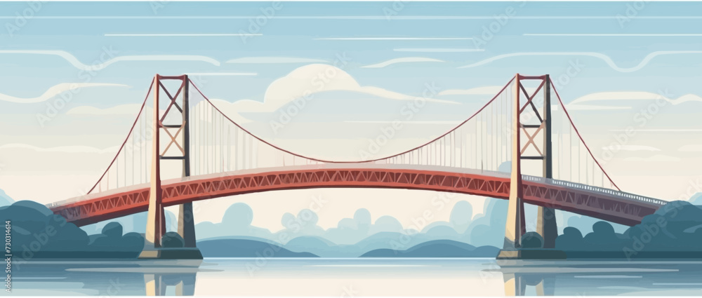 Obraz premium bridge vector flat minimalistic asset isolated vector style illustration