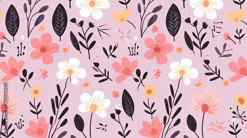cute floral pattern background. cartoon background