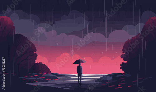 Monsoon Season vector flat minimalistic isolated vector style illustration