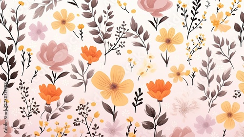 cute floral pattern background. cartoon background