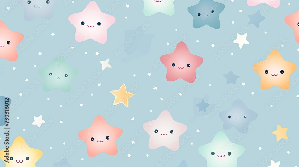 Fototapeta premium cute stars pastel pattern. cartoon star background