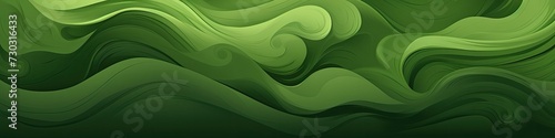 Banner with a green waves background illustration with dark olive drab