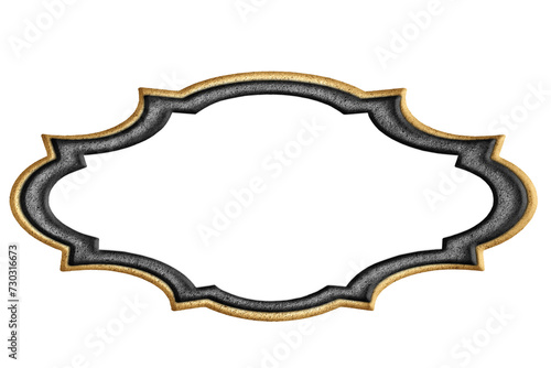 vintage combined two-tone figured metal frame isolated on white