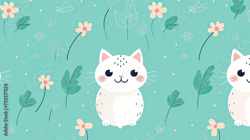 Pattern cute cat. cartoon cat background