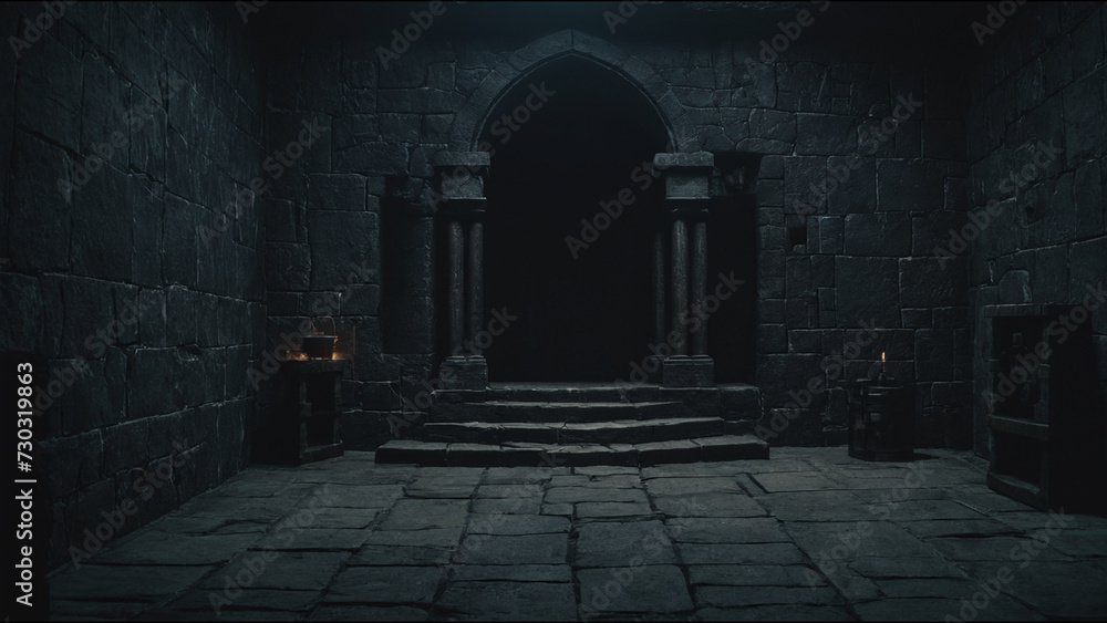 Dark dungeons with dungeons for prisoners. Stock Illustration | Adobe Stock