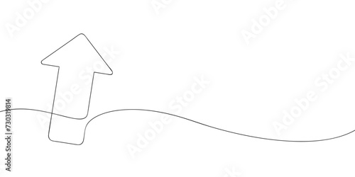 A single line drawing of a arrow. Continuous line arrow icon. One line icon. Vector illustration