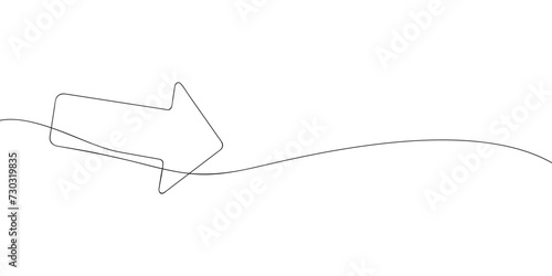 A single line drawing of a arrow. Continuous line arrow icon. One line icon. Vector illustration