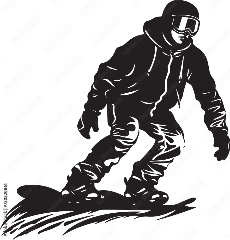 Fototapeta premium snowboarding silhouette vector illustration
