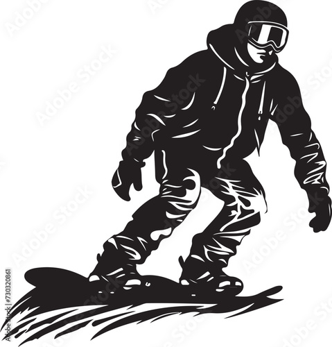 snowboarding silhouette vector illustration