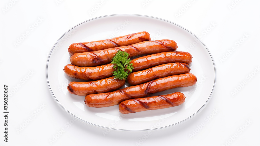 A plate of plant based sausages the delicate strokes bringing out the juicy and appetizing look. Ai generated A plate of plant based sausages the delicate strokes bringing out the juicy and appetizing look. Ai generated