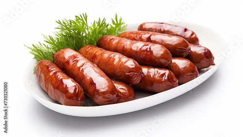 A plate of plant based sausages the delicate strokes bringing out the juicy and appetizing look. Ai generated