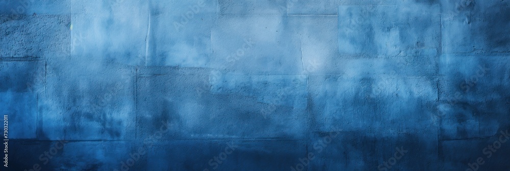 Indigo wall with shadows on it, top view, flat lay background texture