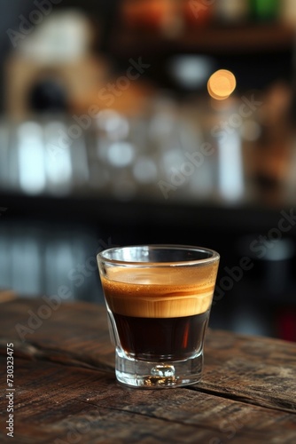 A shot of espresso, with its rich crema and dark hues, exudes sophistication.