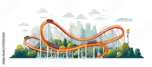 roller coaster vector flat minimalistic isolated vector style illustration