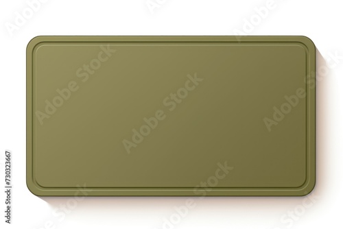 Khaki rectangle isolated on white background top view  photo