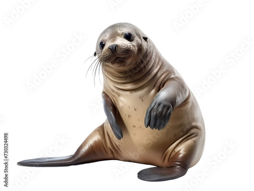 Playful Seal, isolated on a transparent or white background