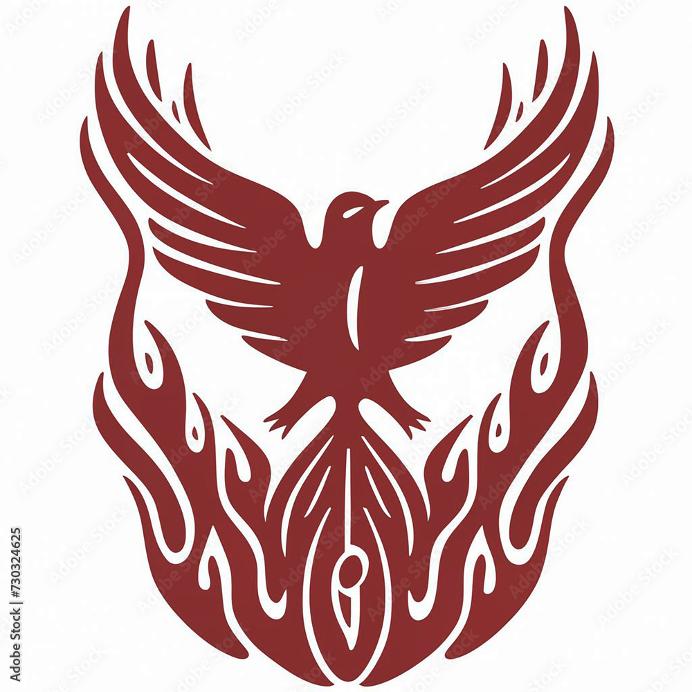 Obraz premium Divine Embrace Winged Messenger in Flames