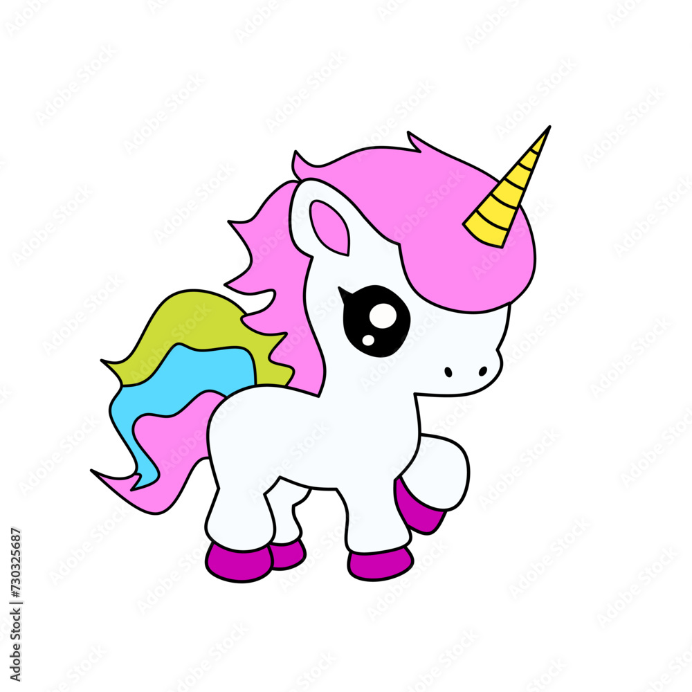 Little Unicorn in kawaii style Little Unicorn in kawaii style