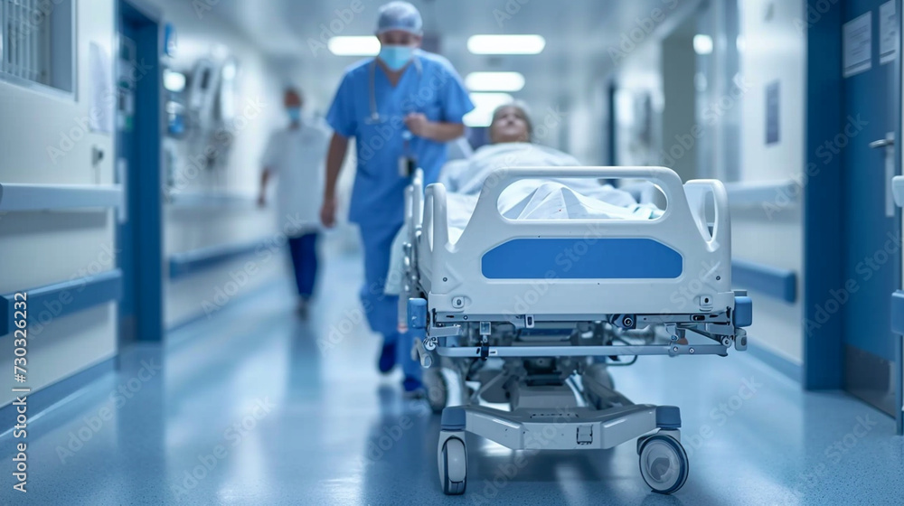 Critical Care Odyssey: Emergency Medical Team Mobilizes Injured Patient Through Hospital Corridors into Operating Theater