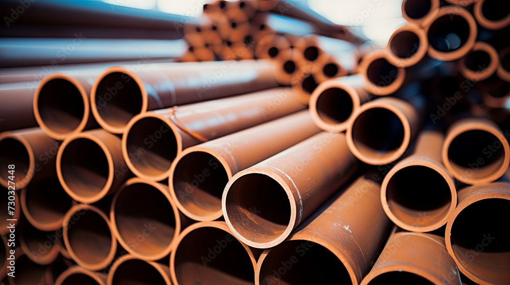 A Pile of Stacked Pipes A Pile of Stacked Pipes