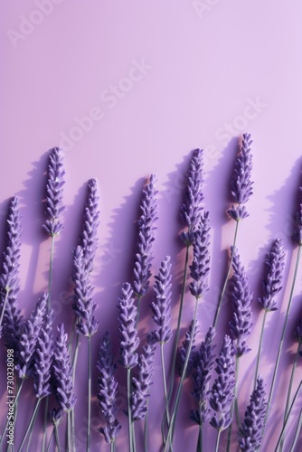 Lavender wall with shadows on it, top view